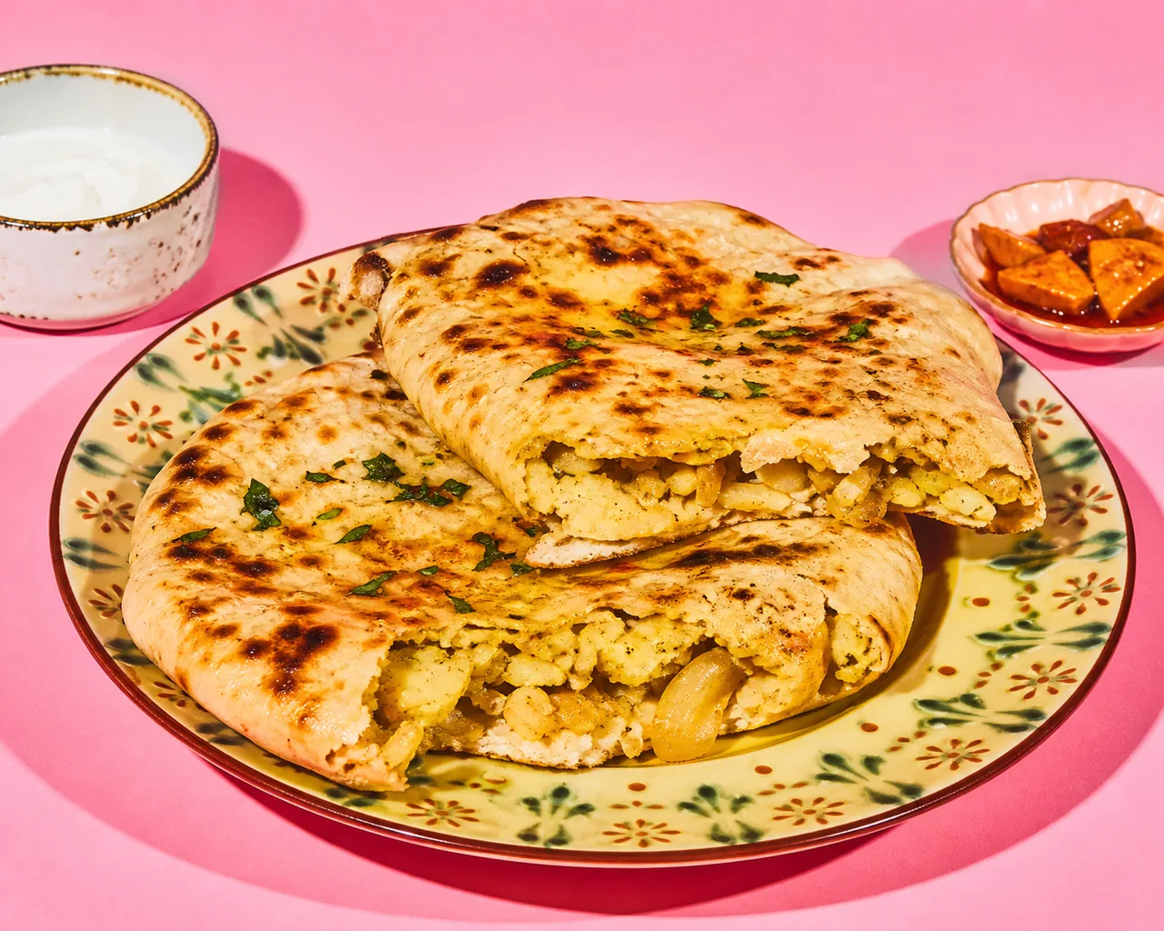 Amritsari kulcha (pain indien farci aux pommes de terre)