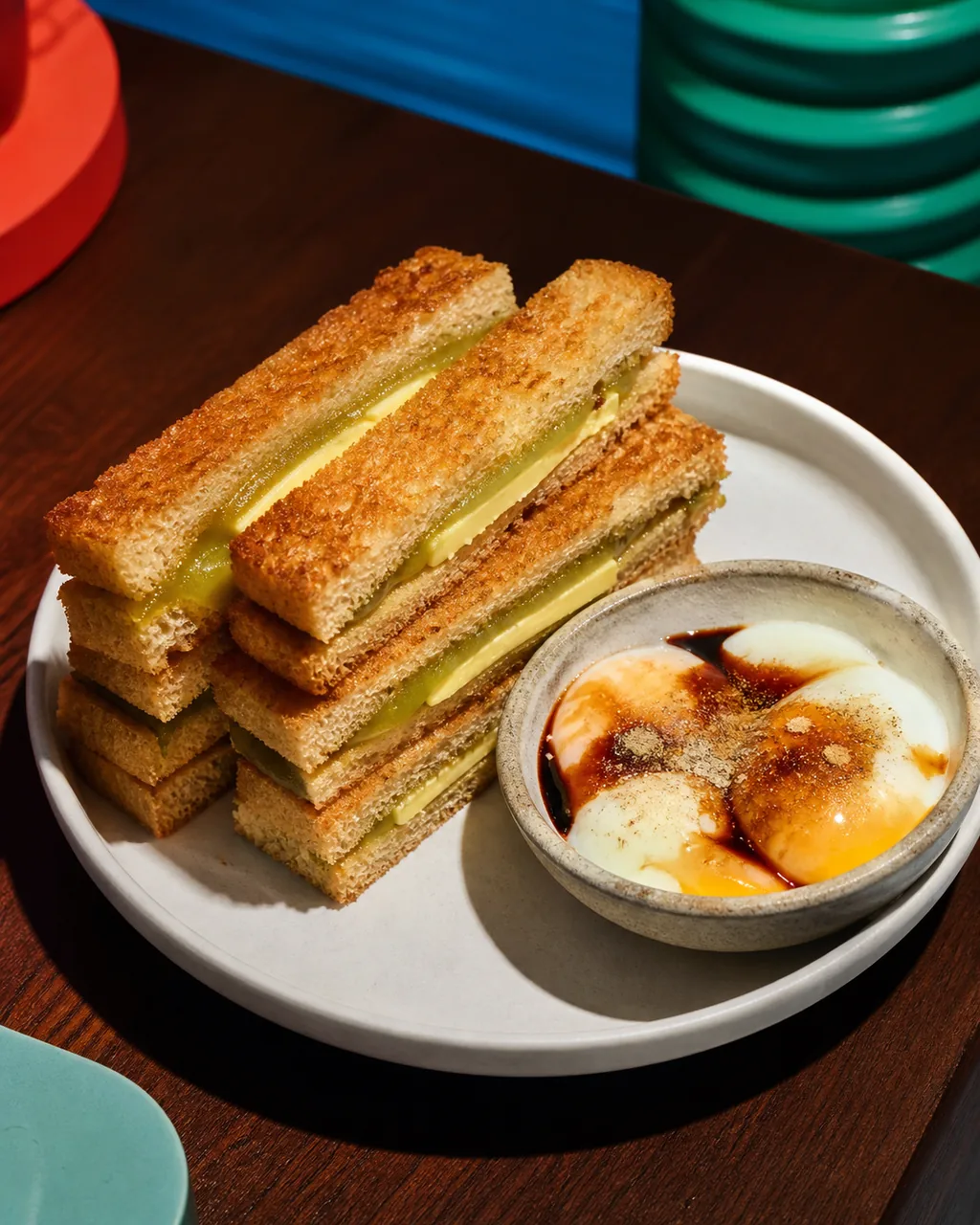Kaya toast et œufs mollets