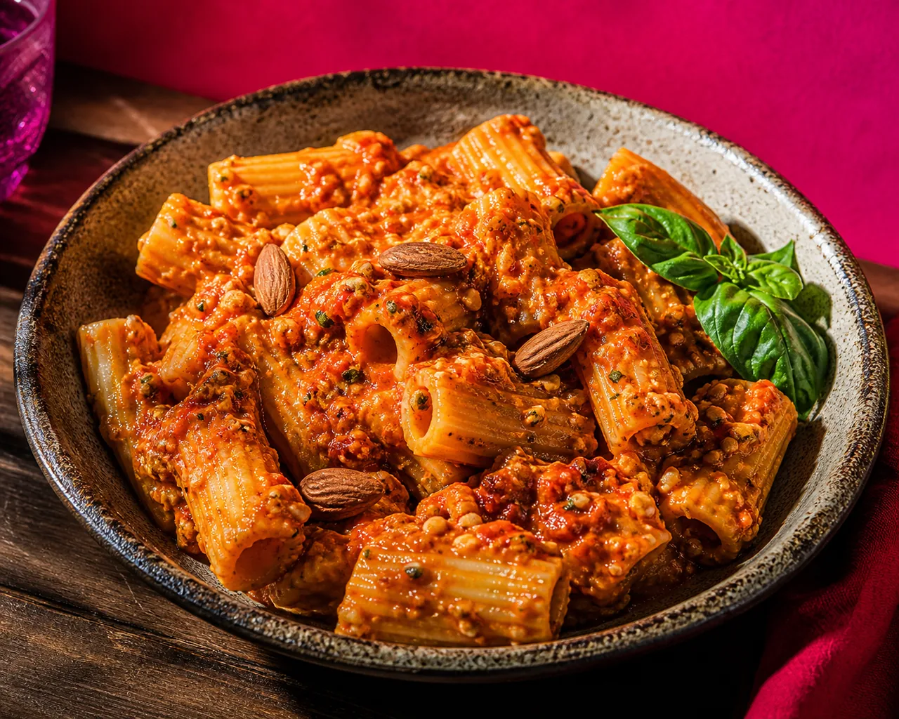 Rigatoni au pesto rosso