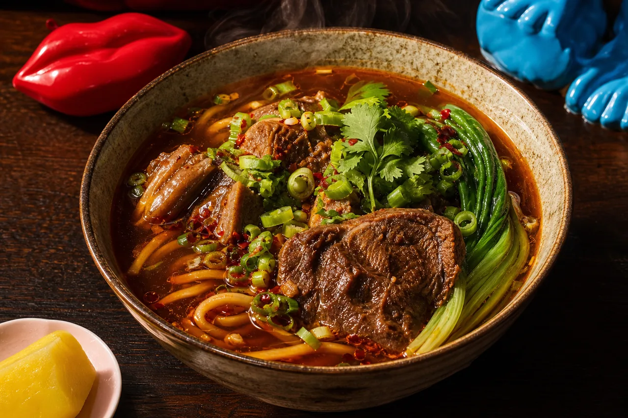 Beef noodle soup taïwanaise