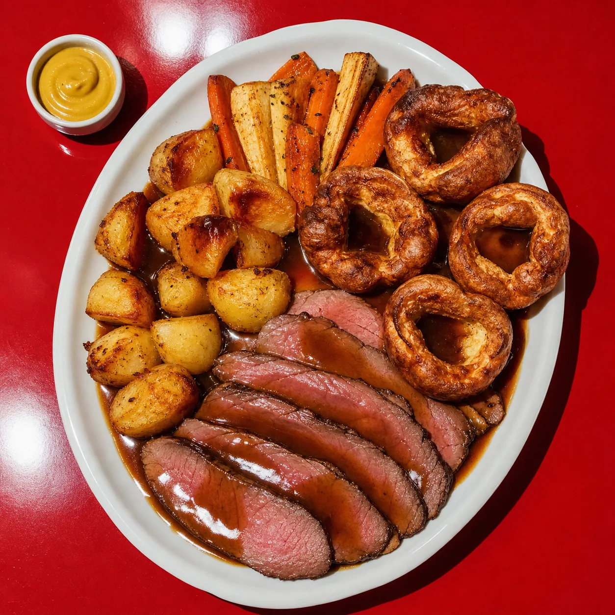 Sunday roast et Yorkshire puddings