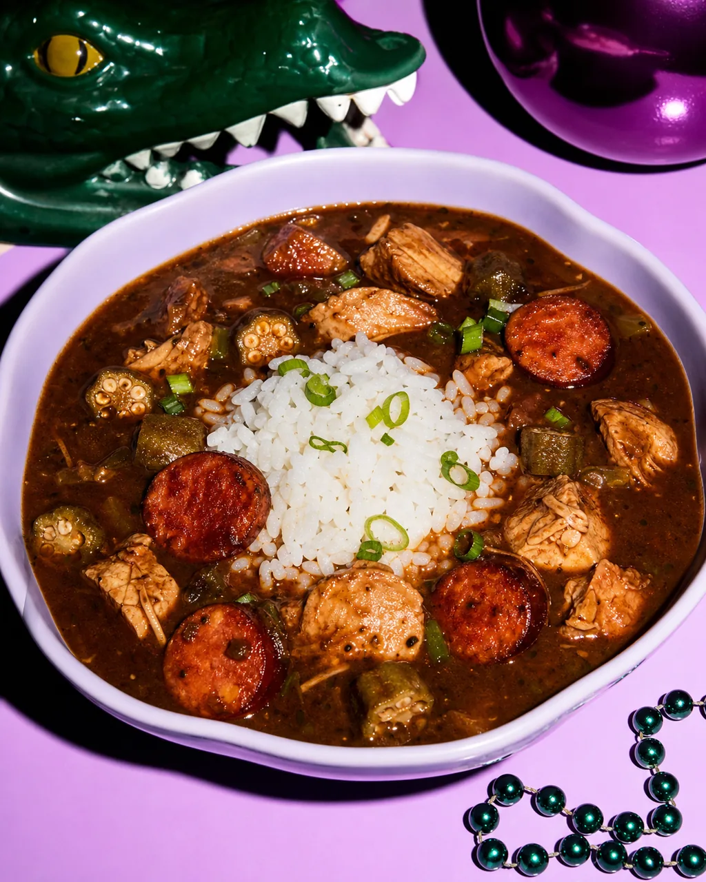 Chicken and sausage gumbo