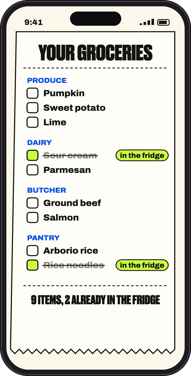 The weekly meal plan in Umay