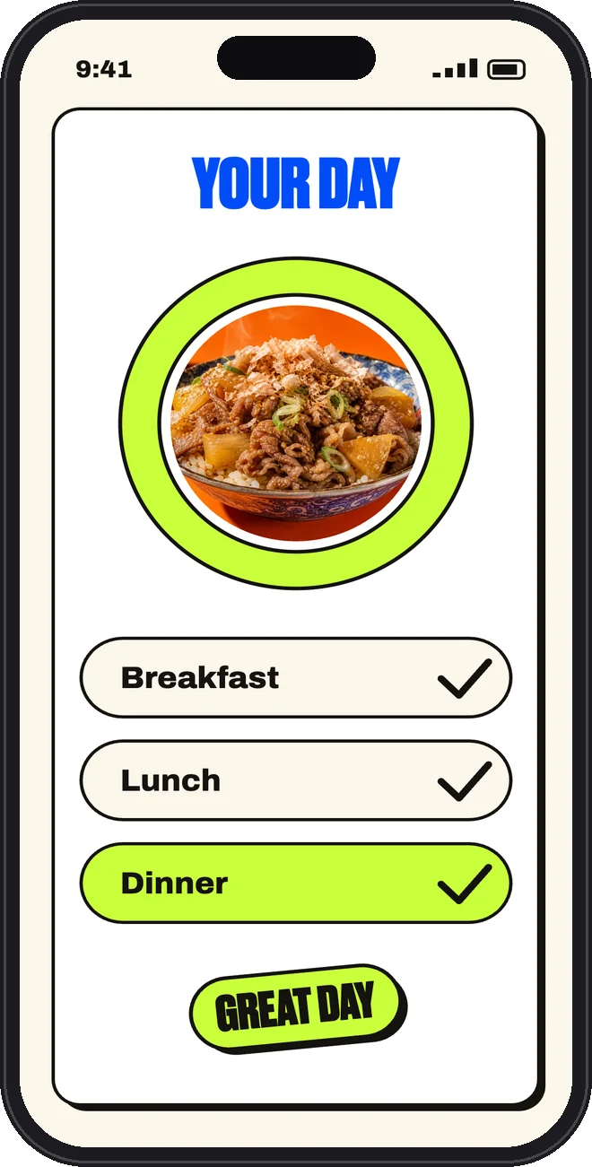 The daily tracking screen in Umay